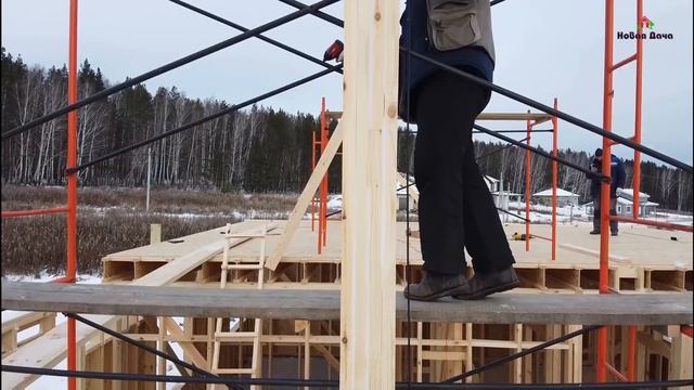 Строительство каркасного дома 10х12 на бетонной плите. Екатеринбург. "Новая Дача" смотреть онлайн