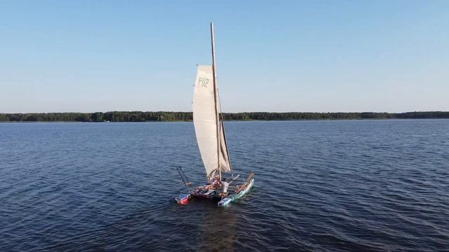 Самодельный парусный катамаран "Робинзон 02". Обзор управления. 24 смотреть онлайн