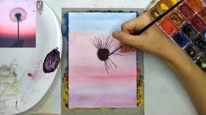 Как нарисовать одуванчик акварелью поэтапно. Акварель для начинающих