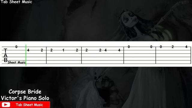 Corpse Bride - Victor's Piano Solo Guitar Tutorial смотреть онлайн