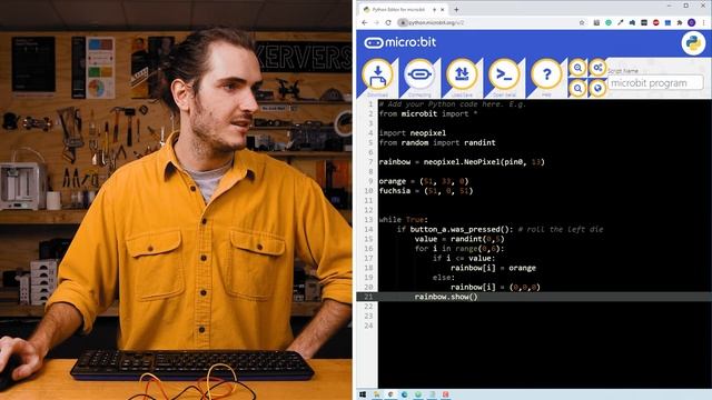 Dice Roll Generator Project For GlowBit™ Rainbow & Micro:bit смотреть онлайн