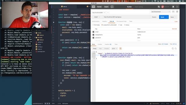 Cómo testear JSON Web Tokens con Postman | Curso de NodeJS y MongoDB #17 смотреть онлайн