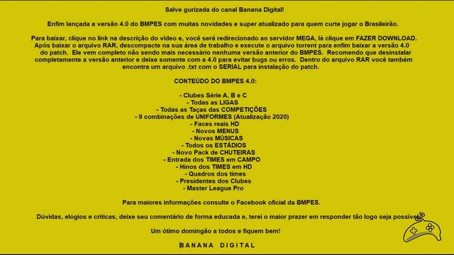 BMPES 4.0 AIO PES2020 + FIX 4.01- atualização com download grátis e link na descrição смотреть онлайн