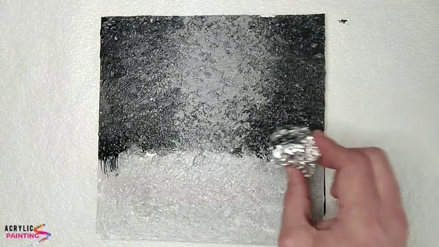 Лёгкая техника рисования акрилом с помощью ватных палочек, фольги и ваты#acrylicpainting