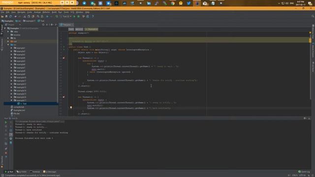 Синхронизация потоков в Java с помощью Wait/notify