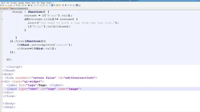 jQuery autocomplete in PHP and force to pickup смотреть онлайн