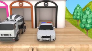 Learn Colors with 5 Street Vehicles and Assembly Fruit Wheels Flying Cars Pretend Play Toys for kid