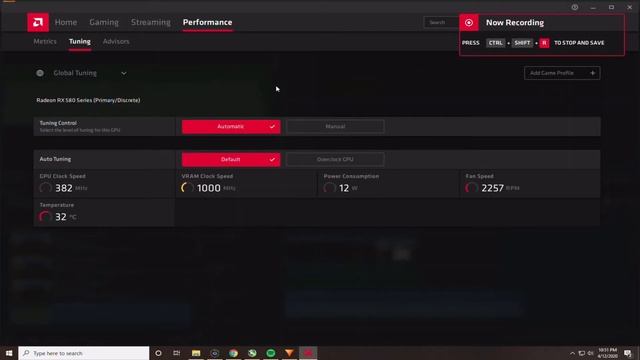 AMD Software Settings