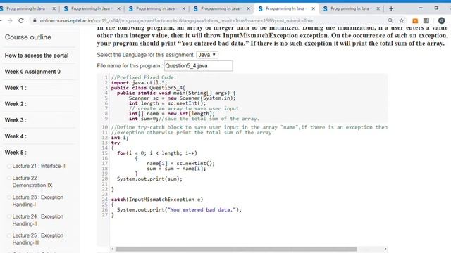 Programming In Java Unit 7 week 5 Q4 смотреть онлайн