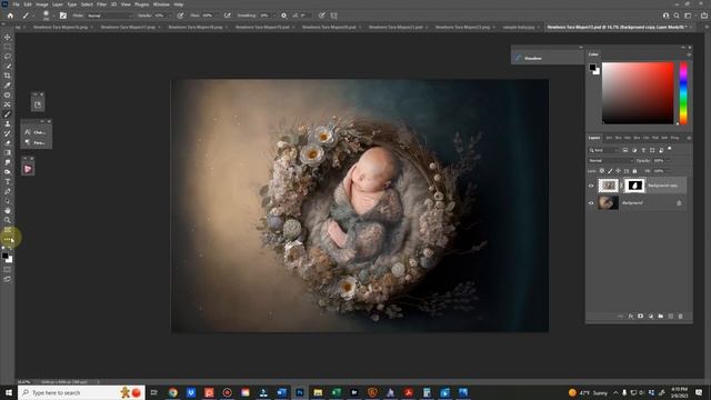How To Easily Photoshop A Newborn Into A Newborn Digital Backdrop