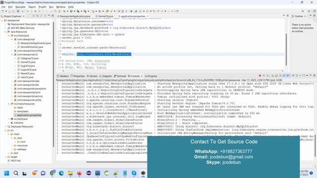 Online News Portal Project in Spring boot, JPA, Hibernate and MYSQL смотреть онлайн