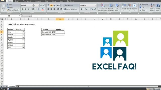 FORMULA EXAMPLE | How to Count cells between two numbers in Excel? смотреть онлайн