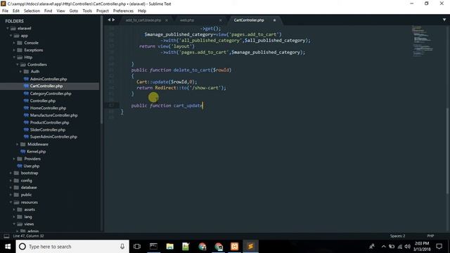 E-commerce project by laravel 5.6 part-33 (cart update product) смотреть онлайн
