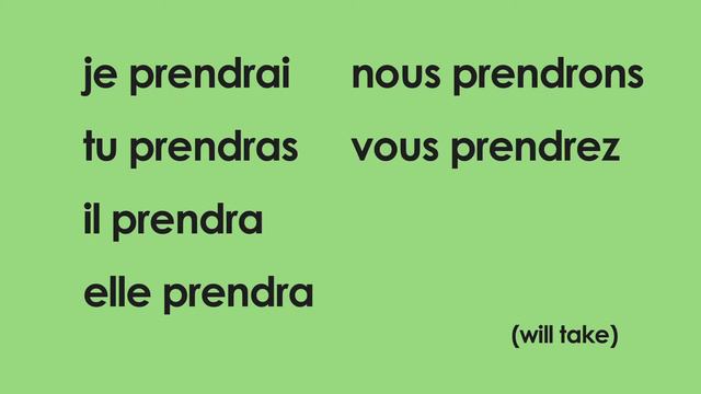 Learn French - Verbs - Verbe Prendre au futur (to take future) смотреть онлайн