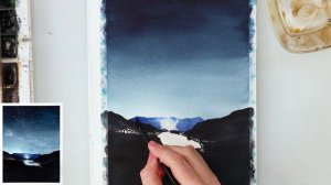 How to paint GALAXY STARRY NIGHT in watercolors - tutorial for beginners