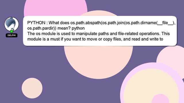 PYTHON : What does os.path.abspath(os.path.join(os.path.dirname(__file__), os.path.pardir)) mean? p смотреть онлайн