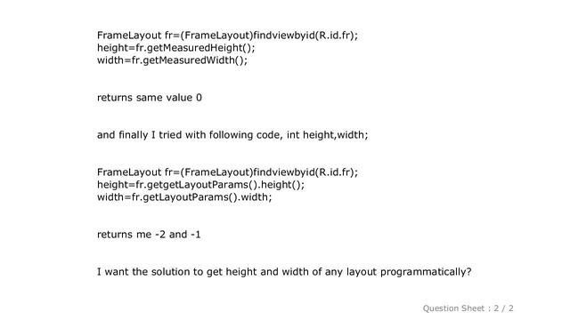 Android : Get height and width of a layout programmatically смотреть онлайн