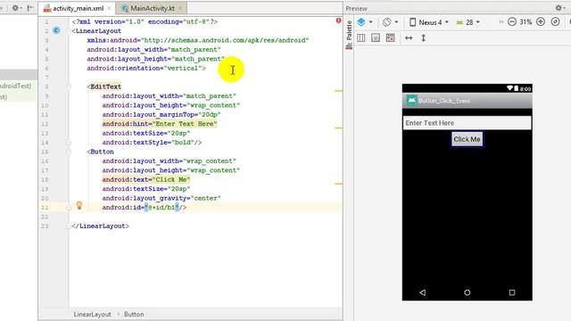 Button is having a click event we can configure the click event in 2 ways || Android Tutorials #2 смотреть онлайн