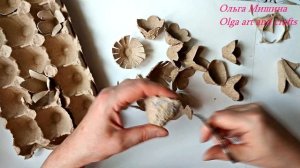 Легко и быстро! Цветы из яичных лотков. Панно. Весенние поделки из яичных лотков.