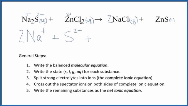 How to Write the Net Ionic Equation for Na2S + ZnCl2 = NaCl + ZnS смотреть онлайн