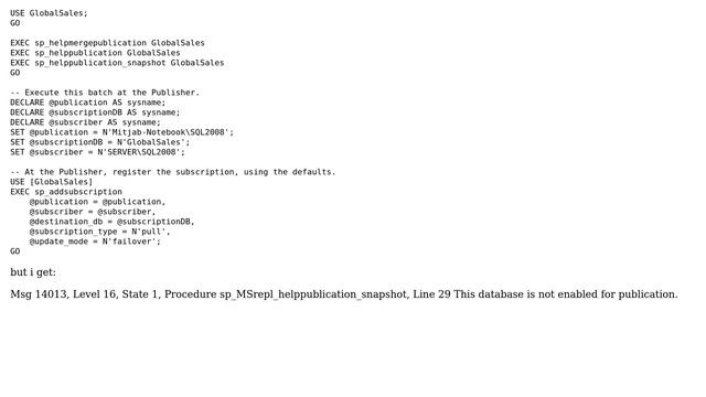 DevOps & SysAdmins: This database is not enabled for publication (2 Solutions!!) смотреть онлайн