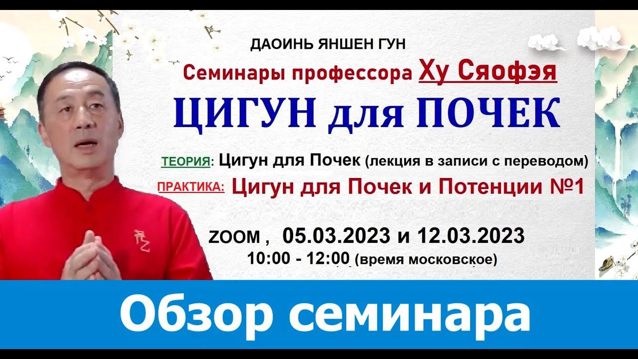 Цигун для Почек и Потенции №1 с профессором Ху Сяофэем. Обзор семинара /март 2023/ смотреть онлайн