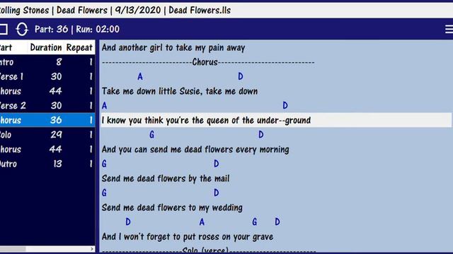 Dead Flowers (Stones) - Chords & Lyrics - Learn and Play Along смотреть онлайн