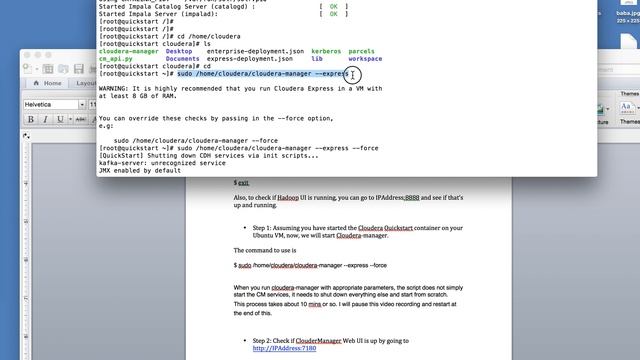 Cloudera QuickStart - Starting Cloudera Manager on already running Docker Container - Part 2 смотреть онлайн