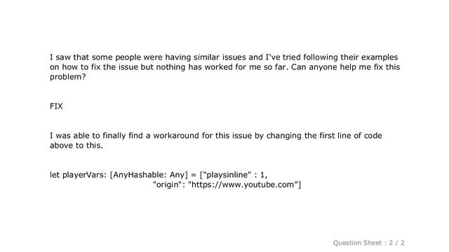 iOS : YouTube IFrame Player shows 'This Video is Unavailable' when play button is pressed смотреть онлайн