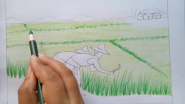 How To Draw A Scenery Of Cultivation Step By Step (very Easy) || Art Video