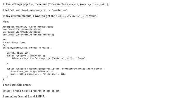 Drupal: How do I define an external URL in settings.php and call it in a custom module? смотреть онлайн