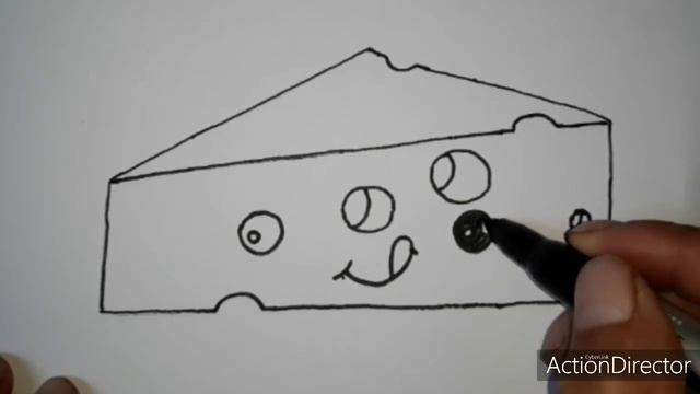 Как нарисовать милый Сыр и раскрасить, Рисунок для детей. How to draw Cheese, просто рисуем. смотреть онлайн