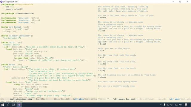 Lisp Text Adventure-01 Game смотреть онлайн