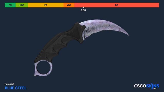 Karambit Blue Steel - Skin Float And Wear Preview смотреть онлайн