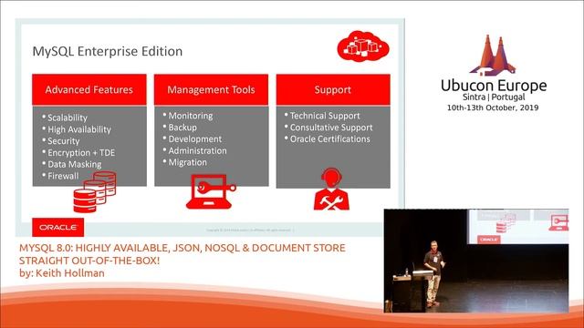 Ubucon Europe 2019 - MYSQL 8.0: HIGHLY AVAILABLE, JSON, NOSQL & DOC STORE STRAIGHT OUT-OF-THE-BOX! смотреть онлайн