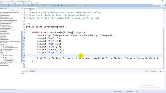Sorting the HashMap in Java смотреть онлайн