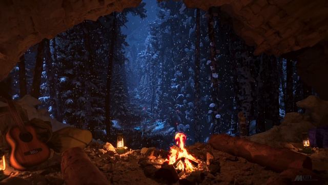 Уютный камин в зимней атмосфере | Звуки камина | Звуки для сна | Релакс | Камин на фон смотреть онлайн