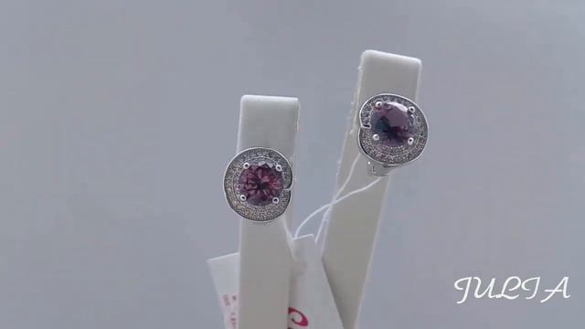 СЕРЕБРЯНЫЕ СЕРЬГИ С СИНТ АЛЕКСАНДРИТОМ, ЦИРКОН, АРТ 2708 смотреть онлайн