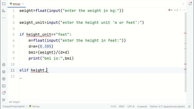 calculating BMI using python| смотреть онлайн