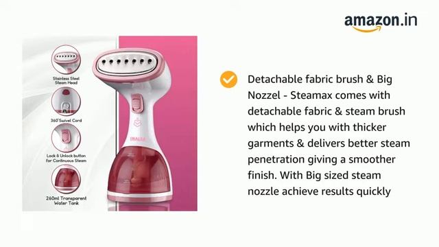 Inalsa Steamax 1200-Watt Garment Steamer with Detachable Fabric & Steam Brush & 260ml Capacity смотреть онлайн