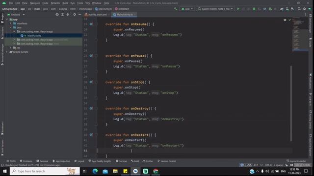 Activity Lifecycle in Android Studio Kotlin смотреть онлайн