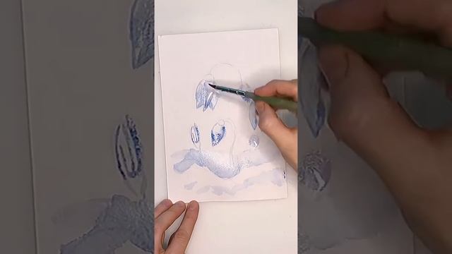 Подснежники акварель. Рисуем весну. Как нарисовать подснежники. Урок рисования для детей. Snowdrops смотреть онлайн