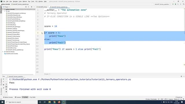 Ternary Operator - Python Tutorial 21 смотреть онлайн