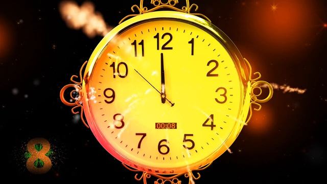 Happy New Year CLOCK 2020 ( V 683 ) Countdown Timer With Sound Effects + Voice 4K
