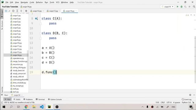 Diamond shape problem in multiple inheritance | Python for Absolute Beginners in English | #65 смотреть онлайн