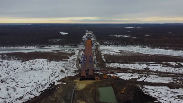 Строительство моста через р. Сура М-12 Москва-Казань #4k #м12 смотреть онлайн