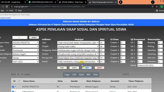 WEB APP Google Sheets | Student Assessment смотреть онлайн