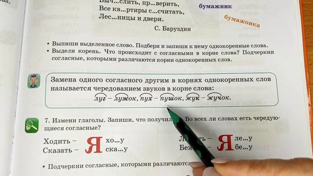Русский язык. 3 класс. Уроки #49-50. "Однокоренные слова. Чередование звуков в корне слова" смотреть онлайн