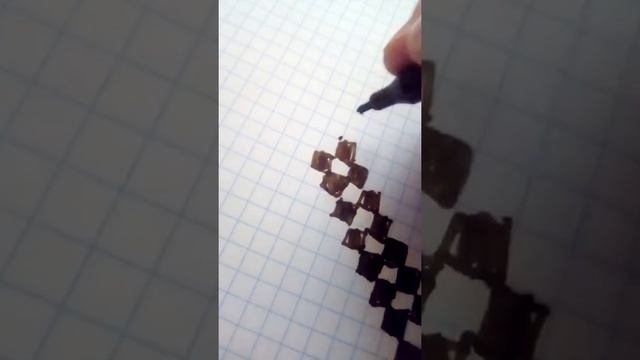 Рисунки по клеточкам как нарисовать алмазный тапор из майнкрафта смотреть онлайн