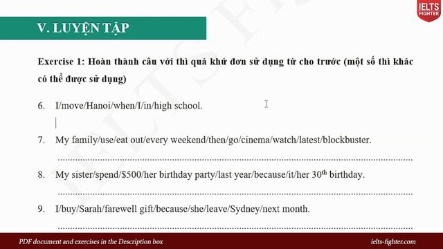 Thì QUÁ KHỨ ĐƠN - Past Simple| IELTS FIGHTER смотреть онлайн